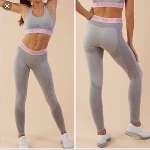Gym shark pink/grey flex leggings size S